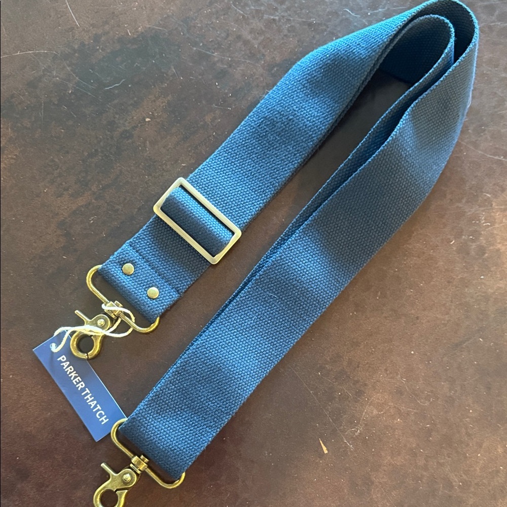 Parker Thatch Navy Canvas Crossbody Strap NWT